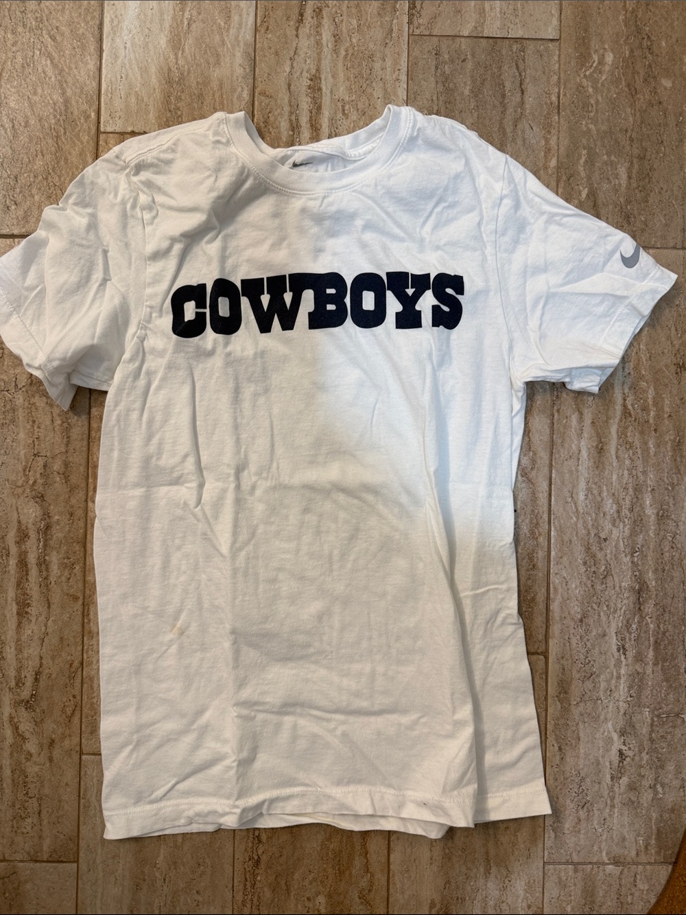 Nike White Tee with Navy "COWBOYS" Graphic